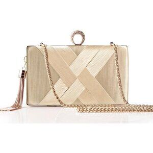 Women Champagne Clasp Imported Purses Handbags Suitable for evening party